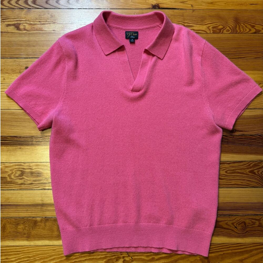 J. Crew Men's Pink Cashmere Polo